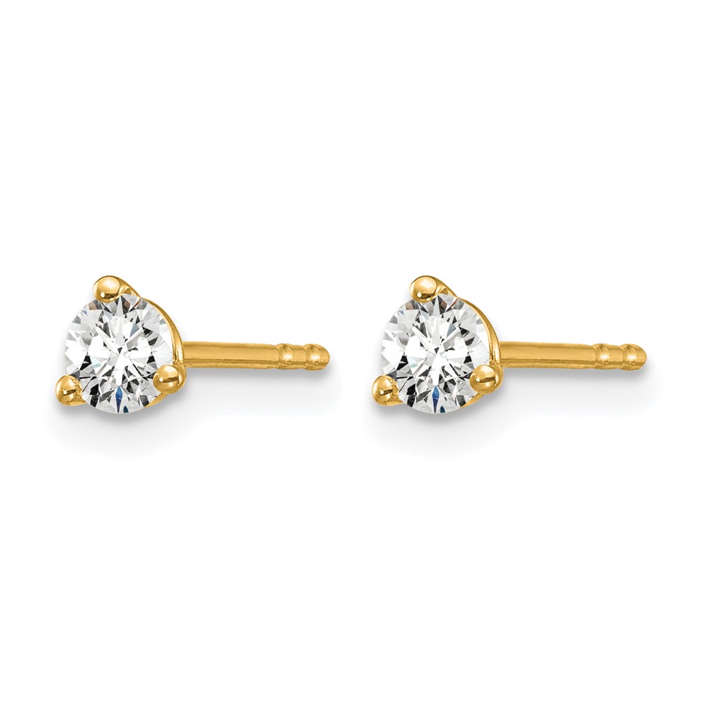 14ky 1/4ct Lab Grown Diamond VS/SI+ G+ Round Comp Stud Earrings - Image 2