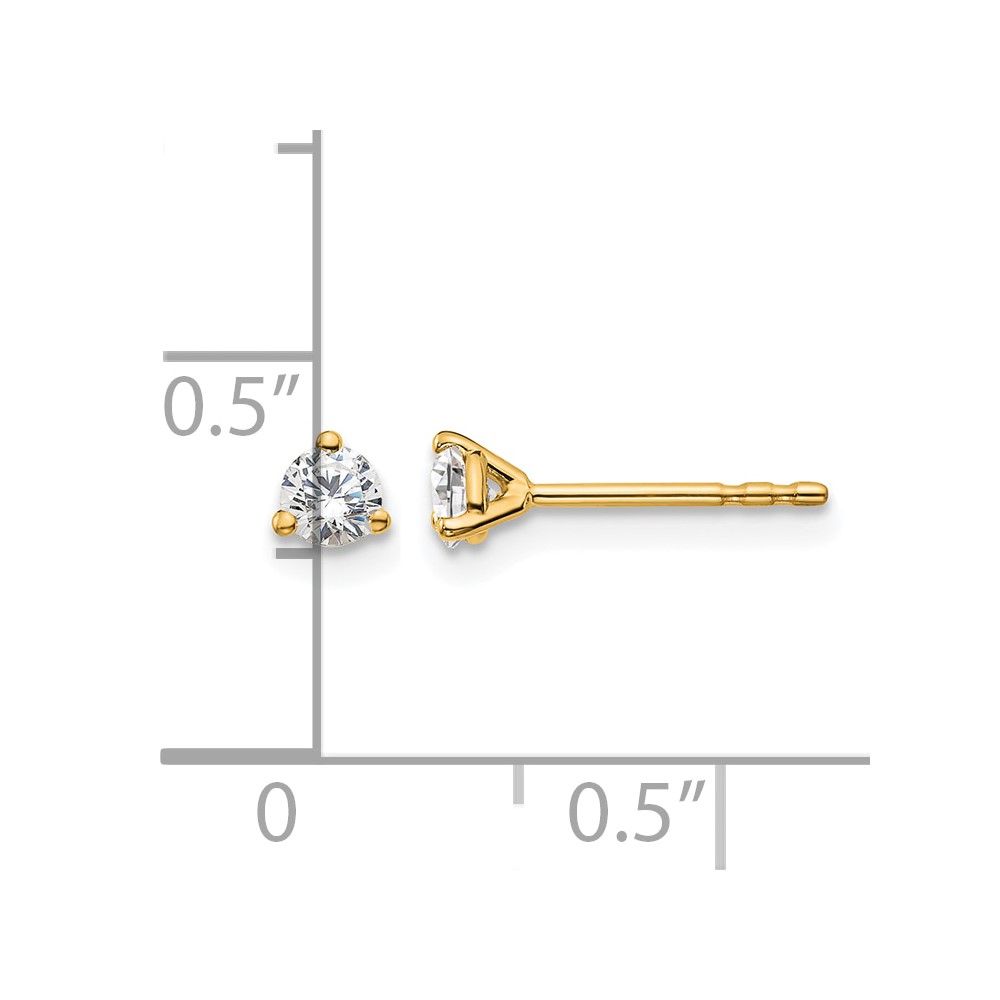14ky 1/4ct Lab Grown Diamond VS/SI+ G+ Round Comp Stud Earrings - Image 5