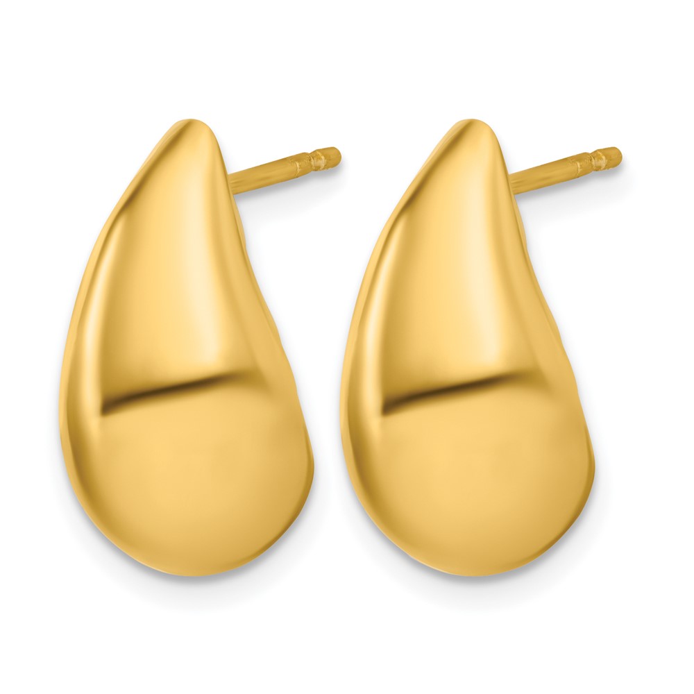 Leslie's Sterling Silver Gold-plt Polished Puff Teardrop Post Earrings - Image 2