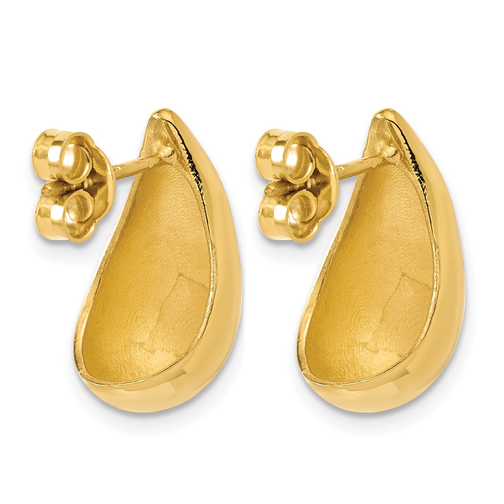 Leslie's Sterling Silver Gold-plt Polished Puff Teardrop Post Earrings - Image 4