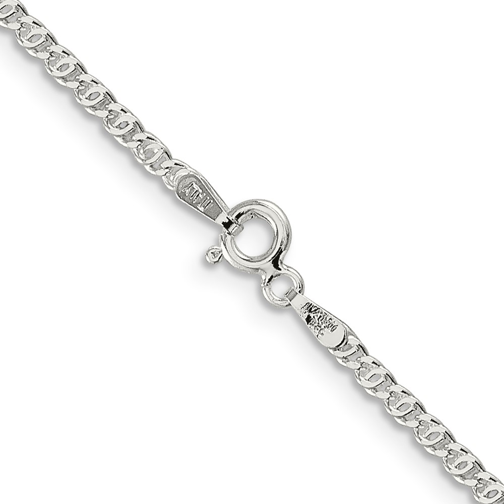 Sterling Silver 2mm Fancy Anchor Pendant Chain - Image 3